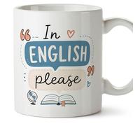 Mugffins Mug In English please en Anglais | cadeau enseignant Anglais | céramique 330 Ml/11 oz | micro-ondes et lave-vaisselle | Enseñanza v4