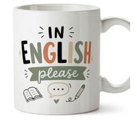 Mugffins Mug In English please en Anglais | cadeau enseignant Anglais | céramique 330 Ml/11 oz | micro-ondes et lave-vaisselle | Enseñanza v1