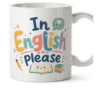 Mugffins Mug In English please en Anglais | cadeau enseignant Anglais | céramique 330 Ml/11 oz | micro-ondes et lave-vaisselle | Infantil v3