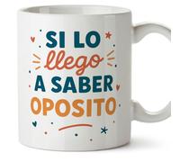 Mugffins mug independant avec phrase Si lo llego a saber oposito en Espagnol | cadeau auto entrepreneur drôle freelance | 330 Ml 11 oz | Autónomos v2
