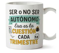 Mugffins mug indépendant pour homme avec phrase Ser o no ser autónomo Esa es la cuestión cada trimestre en Espagnol | cadeau auto-entrepreneur drôle freelance | 330 Ml 11 oz | Autónomos v1