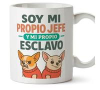 Mugffins mug indépendant pour homme avec phrase Soy mi propio jefe y mi propio esclavo en Espagnol | cadeau auto-entrepreneur drôle freelance | 330 Ml 11 oz | Autónomos v2