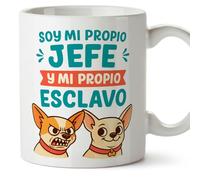 Mugffins mug indépendant pour homme avec phrase Soy mi propio jefe y mi propio esclavo en Espagnol | cadeau auto-entrepreneur drôle freelance | 330 Ml 11 oz | Autónomos v1