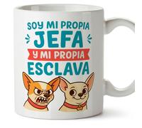 Mugffins mug indépendante pour femme avec phrase Soy mi propia jefa y mi propio esclava en Espagnol | cadeau auto-entrepreneuse drôle freelance | 330 Ml 11 oz | Autónomos v1