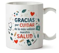Mugffins mug infirmière merci avec texte Gracias por cuidar de lo más valioso: nuestra salud en Espagnol | 330 ml 11 oz | micro-ondes et lave-vaisselle | sanitarios v3