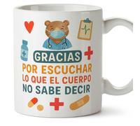 Mugffins mug infirmière merci avec texte Gracias por escuchar lo que el cuerpo no sabe decir en Espagnol | 330 ml 11 oz | micro-ondes et lave-vaisselle | sanitarios v3