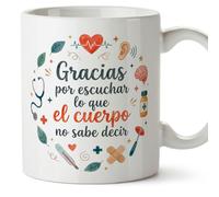 Mugffins mug infirmière merci avec texte Gracias por escuchar lo que el cuerpo no sabe decir en Espagnol | 330 ml 11 oz | micro-ondes et lave-vaisselle | sanitarios v2