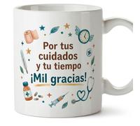 Mugffins mug infirmière merci avec texte Por tus cuidados y tu tiempo ¡Mil gracias! en Espagnol | 330 ml 11 oz | micro-ondes et lave-vaisselle | sanitarios v4