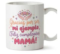 Mugffins mug maman avec texte Gracias por ser mi ejemplo ¡Feliz cumpleaños mamá! en Espagnol | 330 ml 11 oz | Cadeau original fête des mères | papi mami v3