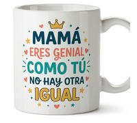 Mugffins mug maman avec texte Mamá eres genial como tú no hay otra igual en Espagnol | 330 ml 11 oz | Cadeau original fête des mères | progenitores v4