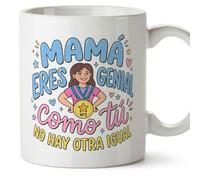 Mugffins mug maman avec texte Mamá eres genial como tú no hay otra igual en Espagnol | 330 ml 11 oz | Cadeau original fête des mères | papi mami v7