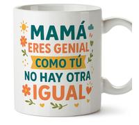 Mugffins mug maman avec texte Mamá eres genial como tú no hay otra igual en Espagnol | 330 ml 11 oz | Cadeau original fête des mères | pa y ma v3