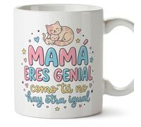 Mugffins mug maman avec texte Mamá eres genial como tú no hay otra igual en Espagnol | 330 ml 11 oz | Cadeau original fête des mères | papi mami v3