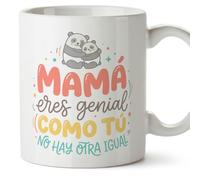 Mugffins mug maman avec texte Mamá eres genial como tú no hay otra igual en Espagnol | 330 ml 11 oz | Cadeau original fête des mères | papi mami v5