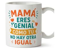 Mugffins mug maman avec texte Mamá eres genial como tú no hay otra igual en Espagnol | 330 ml 11 oz | Cadeau original fête des mères | pa y ma v2