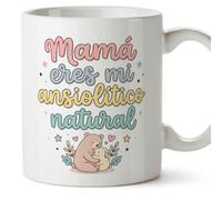 Mugffins mug maman avec texte Mamá eres mi ansiolítico natural en Espagnol | 330 ml 11 oz | Cadeau original fête des mères | papi mami v2