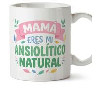 Mugffins mug maman avec texte Mamá eres mi ansiolítico natural en Espagnol | 330 ml 11 oz | Cadeau original fête des mères | papi mami v4
