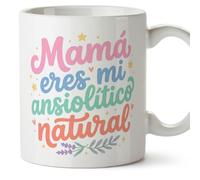 Mugffins mug maman avec texte Mamá eres mi ansiolítico natural en Espagnol | 330 ml 11 oz | Cadeau original fête des mères | papi mami v3
