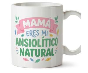 Mugffins mug maman avec texte Mamá eres mi ansiolítico natural en Espagnol | 330 ml 11 oz | Cadeau original fête des mères | papi mami v4