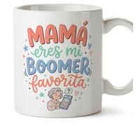 Mugffins mug maman avec texte Mamá eres mi boomer favorita en Espagnol | 330 ml 11 oz | Cadeau original fête des mères | papi mami v3