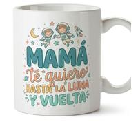Mugffins mug maman avec texte Mamá te quiero hasta la luna y vuelta en Espagnol | 330 ml 11 oz | Cadeau original fête des mères | papi mami v3