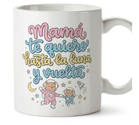 Mugffins mug maman avec texte Mamá te quiero hasta la luna y vuelta en Espagnol | 330 ml 11 oz | Cadeau original fête des mères | papi mami v4