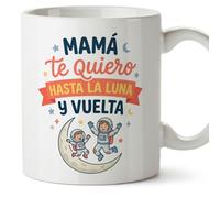 Mugffins mug maman avec texte Mamá te quiero hasta la luna y vuelta en Espagnol | 330 ml 11 oz | Cadeau original fête des mères | papi mami v2