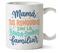 Mugffins mug maman avec texte Mamá tus ronquidos son la banda sonora familiar en Espagnol | 330 ml 11 oz | Cadeau original fête des mères | papi mami v3