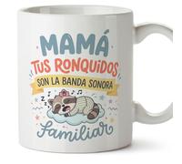 Mugffins mug maman avec texte Mamá tus ronquidos son la banda sonora familiar en Espagnol | 330 ml 11 oz | Cadeau original fête des mères | papi mami v4