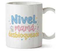 Mugffins mug maman avec texte Nivel mamá: desbloqueado en Espagnol | 330 ml 11 oz | Cadeau original fête des mères | papi mami v6