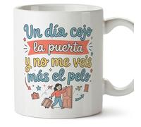 Mugffins mug maman avec texte Un día cojo la puerta y no me veis más el pelo en Espagnol | 330 ml 11 oz | Cadeau original fête des mères | papi mami v4