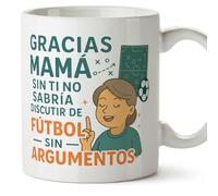 Mugffins mug maman drôle avec texte Gracias mamá sin ti no sabría discutir de fútbol sin argumentos en Espagnol 330 ml/11 oz | cadeau fête des mères | idée originale maman | pa y ma v2