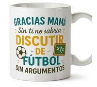 Mugffins mug maman drôle avec texte Gracias mamá sin ti no sabría discutir de fútbol sin argumentos en Espagnol 330 ml/11 oz | cadeau fête des mères | idée originale maman | Papá y mamá v1.1MA