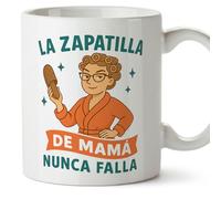 Mugffins mug maman drôle avec texte La zapatilla de mamá nunca falla en Espagnol 330 ml/11 oz | cadeau fête des mères | idée originale maman | pa y ma v2
