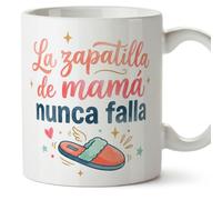 Mugffins mug maman drôle avec texte La zapatilla de mamá nunca falla en Espagnol 330 ml/11 oz | cadeau fête des mères | idée originale maman | progenitores v3