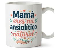 Mugffins mug maman drôle avec texte Mamá eres mi ansiolítico natural en Espagnol 330 ml/11 oz | cadeau fête des mères | idée originale maman | progenitores v1