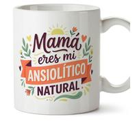 Mugffins mug maman drôle avec texte Mamá eres mi ansiolítico natural en Espagnol 330 ml/11 oz | cadeau fête des mères | idée originale maman | progenitores v5
