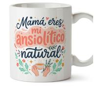 Mugffins mug maman drôle avec texte Mamá eres mi ansiolítico natural en Espagnol 330 ml/11 oz | cadeau fête des mères | idée originale maman | progenitores v3