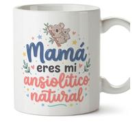 Mugffins mug maman drôle avec texte Mamá eres mi ansiolítico natural en Espagnol 330 ml/11 oz | cadeau fête des mères | idée originale maman | papi mami v1