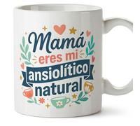 Mugffins mug maman drôle avec texte Mamá eres mi ansiolítico natural en Espagnol 330 ml/11 oz | cadeau fête des mères | idée originale maman | progenitores v2