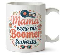 Mugffins mug maman drôle avec texte Mamá eres mi boomer favorita en Espagnol 330 ml/11 oz | cadeau fête des mères | idée originale maman | progenitores v3