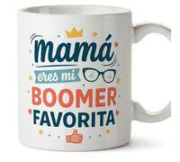 Mugffins mug maman drôle avec texte Mamá eres mi boomer favorita en Espagnol 330 ml/11 oz | cadeau fête des mères | idée originale maman | progenitores v5