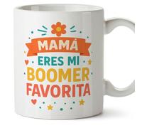 Mugffins mug maman drôle avec texte Mamá eres mi boomer favorita en Espagnol 330 ml/11 oz | cadeau fête des mères | idée originale maman | pa y ma v3