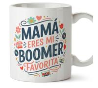 Mugffins mug maman drôle avec texte Mamá eres mi boomer favorita en Espagnol 330 ml/11 oz | cadeau fête des mères | idée originale maman | progenitores v2