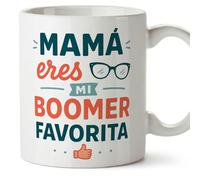 Mugffins mug maman drôle avec texte Mamá eres mi boomer favorita en Espagnol 330 ml/11 oz | cadeau fête des mères | idée originale maman | pa y ma v2