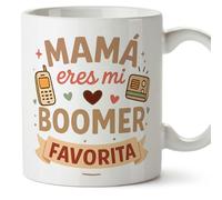 Mugffins mug maman drôle avec texte Mamá eres mi boomer favorita en Espagnol 330 ml/11 oz | cadeau fête des mères | idée originale maman | Papá y mamá v1.3MA