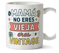 Mugffins mug maman drôle avec texte Mamá no eres vieja eres vintage en Espagnol 330 ml/11 oz | cadeau fête des mères | idée originale maman | pa y ma v2