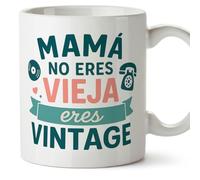 Mugffins mug maman drôle avec texte Mamá no eres vieja eres vintage en Espagnol 330 ml/11 oz | cadeau fête des mères | idée originale maman | Papá y mamá v1.2MA