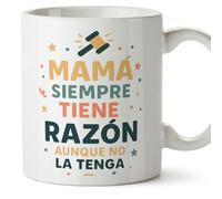 Mugffins mug maman drôle avec texte Mamá siempre tiene razón aunque no la tenga en Espagnol 330 ml/11 oz | cadeau fête des mères | idée originale maman | pa y ma v3