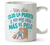 Mugffins mug maman drôle avec texte Un día cojo la puerta y no me veis más el pelo en Espagnol 330 ml/11 oz | cadeau fête des mères | idée originale maman | papi mami v1